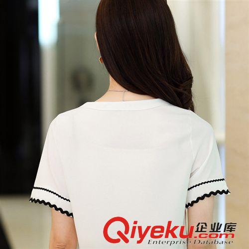 店長推薦 新款女裝韓版時尚小香風寬松短袖雪紡衫休閑短褲套裝原始圖片3
