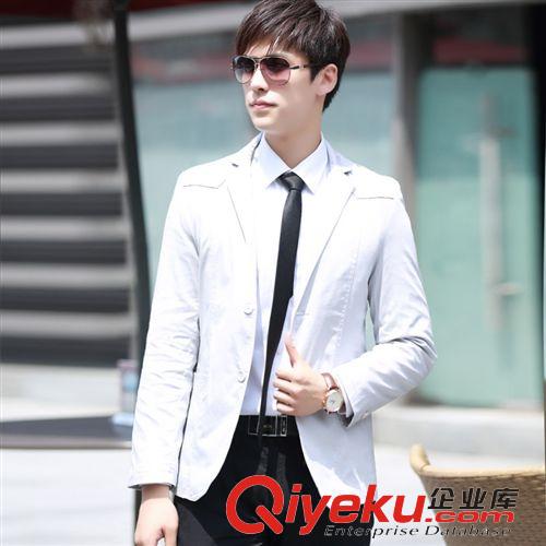 男式休閑西裝 2015春秋新款男士小西裝 暗紋男式休閑西裝 高檔休閑西服外套直銷(xiāo)