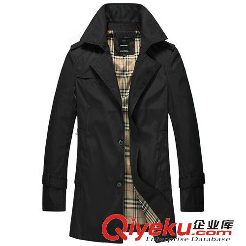 男式風(fēng)衣 2015春秋新款男士中長(zhǎng)款風(fēng)衣外套男式大碼翻領(lǐng)gd風(fēng)衣直銷代發(fā)