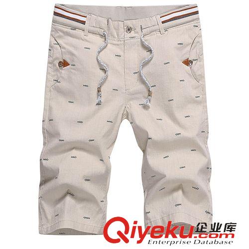 男式休閑褲 2015夏季新款 男士棉麻五分褲 男式休閑中褲 男式中褲廠家批發原始圖片2
