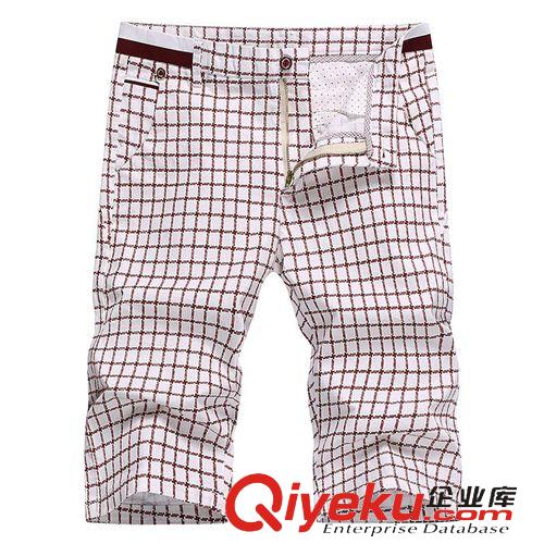 男式休閑褲 2015夏季新品修身格子短褲 男士休閑短褲 純棉百搭褲工廠直銷批發原始圖片2