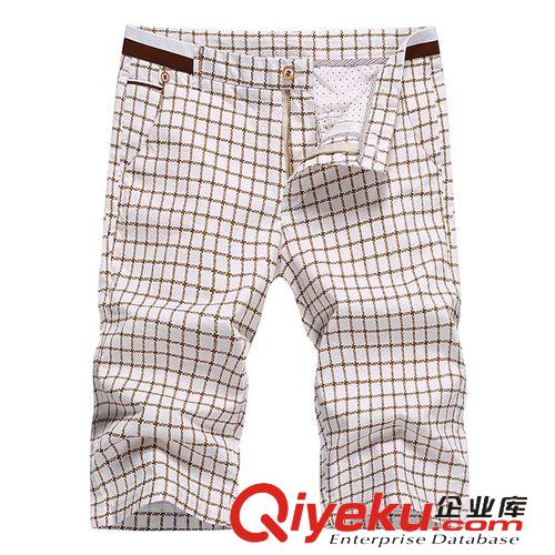 男式休閑褲 2015夏季新品修身格子短褲 男士休閑短褲 純棉百搭褲工廠直銷批發原始圖片3