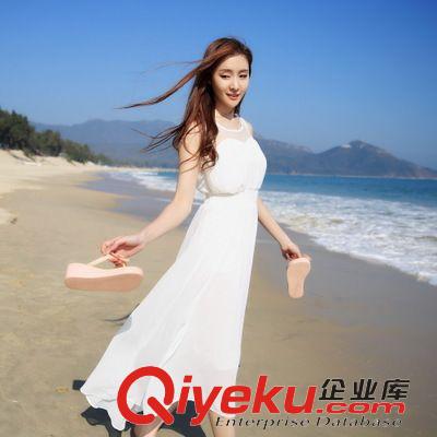 裙裝系列 2015 歐美春裝新款紅唇連衣裙 修身雪紡衫顯瘦七分袖打底裙女裝
