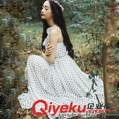 裙裝系列 8070#2015夏季連衣裙圓點沙灘長日系森女 實拍現貨原始圖片3