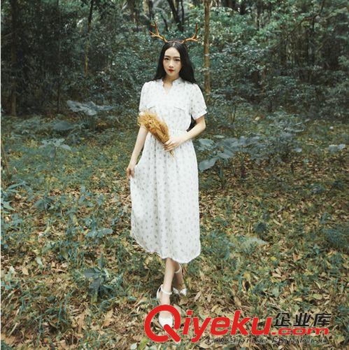 裙裝系列 3012#2015夏季連衣裙森女復(fù)古長裙顯瘦  實拍現(xiàn)貨原始圖片3