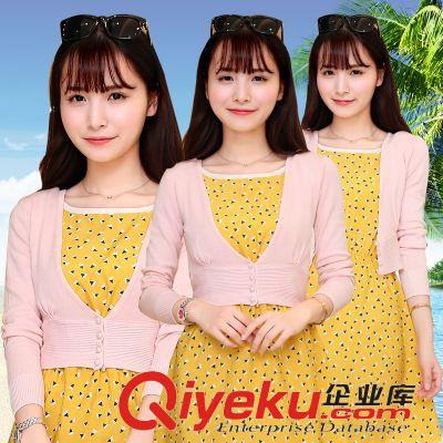 外套 722夏防曬空調衫針織衫女 薄款長袖修身多色四粒扣短款開衫外套