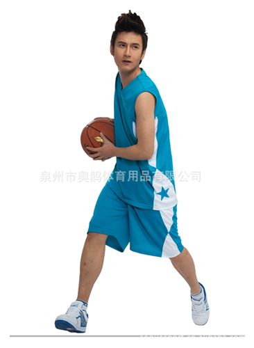 籃球系列 奧鵲新款籃球服套裝隊(duì)服比賽訓(xùn)練服主客場(chǎng)籃球服批發(fā)V領(lǐng)背心1018原始圖片3
