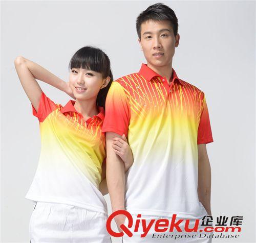 網羽系列 新款羽毛球服批發運動短袖T恤翻領情侶款網球服吸濕排汗510原始圖片2