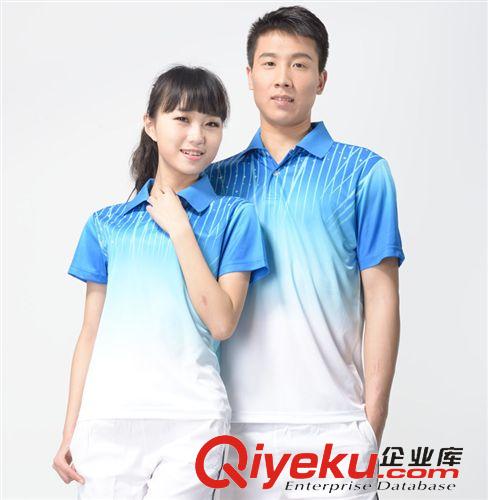 網羽系列 新款羽毛球服批發運動短袖T恤翻領情侶款網球服吸濕排汗510原始圖片3
