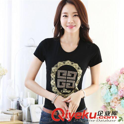 5月新款一期 2015夏季新款韓版女裝短袖T恤 時尚修身印花T恤大碼女短袖潮原始圖片2