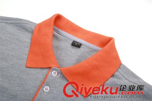 短袖T恤 短袖撞領(lǐng)班服T恤灰色、情侶T恤批發(fā)、短袖灰色翻領(lǐng)廣告衫原始圖片3