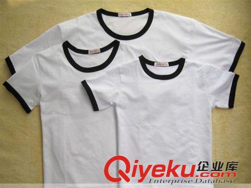 親子裝 短袖白色圓領(lǐng)紅肩T恤、短袖T恤批發(fā)、班服t恤定做、翻領(lǐng)t恤班服