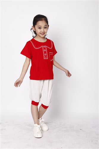 園服校服 演出服批發、紅色幼兒園園服定做、幼兒園服廠家直銷原始圖片2