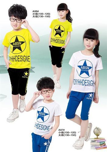 園服校服 黃白兩色園服套裝、2014夏季園服、純棉面料、質(zhì)量保證不起球
