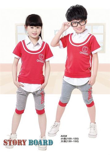 園服校服 紅色園服套裝、2014夏季園服、純棉面料、質(zhì)量保證不起球