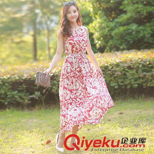 3月份持續強勢上新新款 女裝代理 新款波西米亞 雪紡連衣裙 優雅氣質飄逸大擺長裙原始圖片3