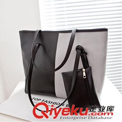 限量版熱銷款 網店代理一件代發 撞色休閑女包 手提單肩包（配小包）原始圖片2