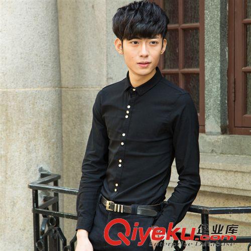 主推熱銷男裝 一件代發(fā) 代理加盟 韓版 男士 長袖襯衫 修身 廠家直銷原始圖片2