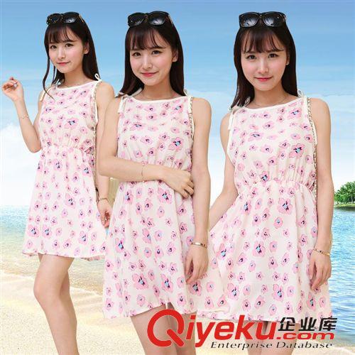 連衣裙 網(wǎng)店代理創(chuàng)業(yè)女裝圓領(lǐng)蝙蝠袖花色夏季百搭沙灘連衣裙子