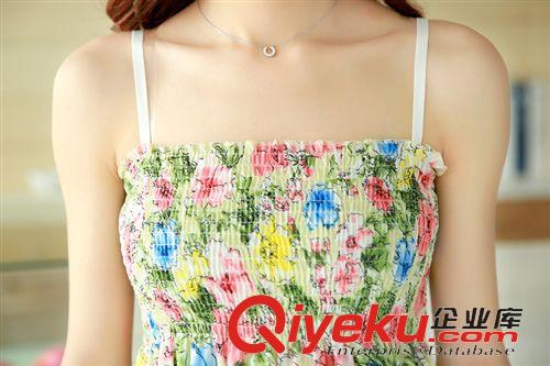 連衣裙 網(wǎng)店代理創(chuàng)業(yè)女裝圓領(lǐng)蝙蝠袖花色夏季百搭沙灘連衣裙子原始圖片2