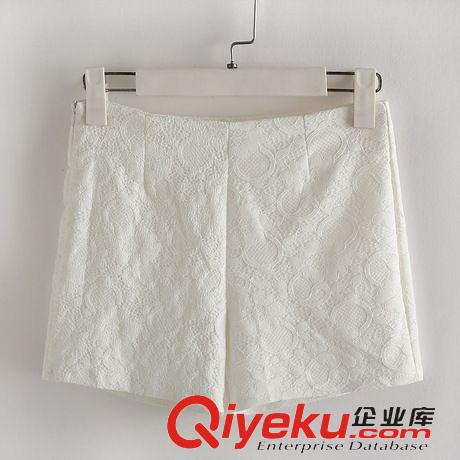 褲子 網(wǎng)店代理 一件代發(fā)春季新款韓版甜美蕾絲修身百搭高腰短褲原始圖片3