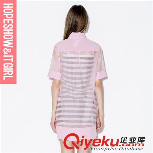 2015年度時尚春夏裝系列 2015歐美風(fēng)春夏新款女裝 百搭韓系連衣裙襯衫裙雪紡套裝裙女原始圖片2