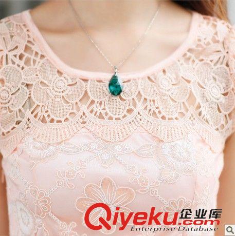 2014年夏裝系列 2014夏裝新款女裝長裙連衣裙夏季韓版修身氣質歐根紗連衣裙原始圖片3