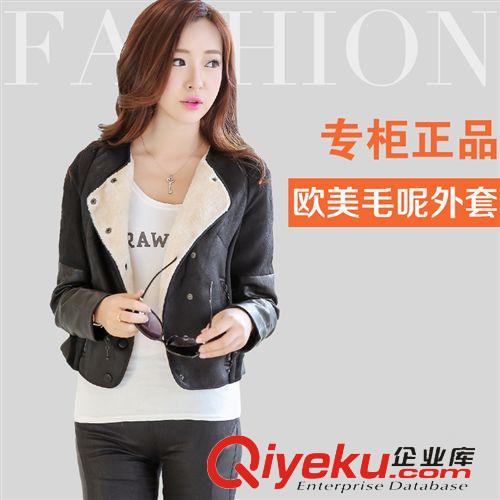 2014年度定期上新 富茵娜 歐洲站秋裝新款女士短款外套潮 毛呢大衣 呢外套