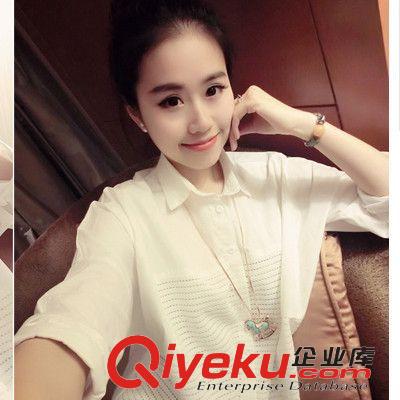 3月16春款第三波 一件代發(fā)2015春裝新款韓版寬松大碼長袖襯衫女翻領(lǐng)打底衫微信代理原始圖片3