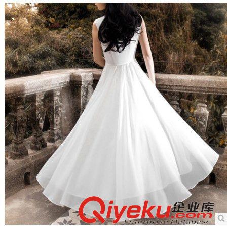 3月29春款第九波 一件代發2015夏新款女裝蝴蝶結雪紡大擺連衣裙仙女長裙 微信代理原始圖片2