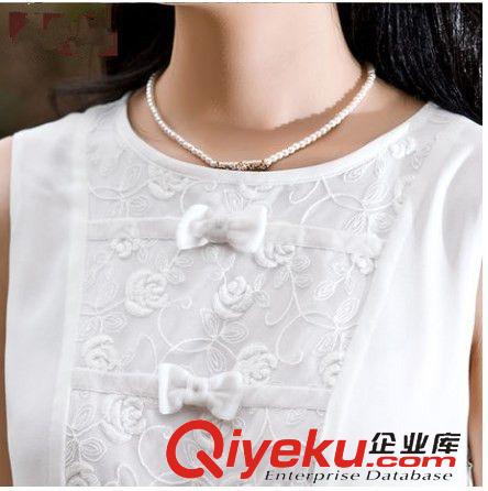 3月29春款第九波 一件代發2015夏新款女裝蝴蝶結雪紡大擺連衣裙仙女長裙 微信代理原始圖片3