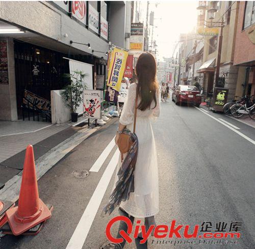 3月29春款第九波 一件代發2015新款名韓版媛氣質吊帶兩件套雪紡連衣裙微信代理原始圖片3
