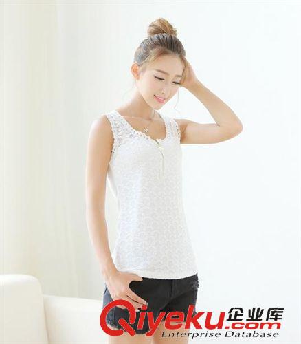 4月新款 一件代發 2015新款蕾絲無袖打底背心百搭修身背心 女裝 微信代理