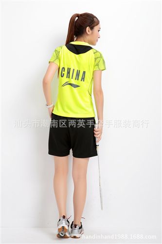 羽毛球服區 湯尤杯L/N女子休閑羽毛球服團體隊服俱樂部吸濕排汗快干短袖套裝原始圖片3