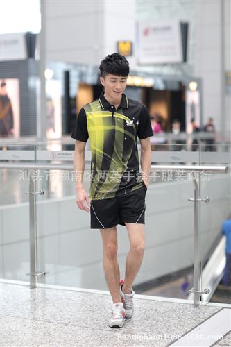 羽毛球服區 大廠直供 蝴蝶乒乓球服 速干 短袖 男款 運動套裝 學校隊服原始圖片3