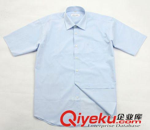 男式襯衫 廠家生產(chǎn)新款修身男款純色襯衣 韓版休閑男士短袖純棉襯衫原始圖片3