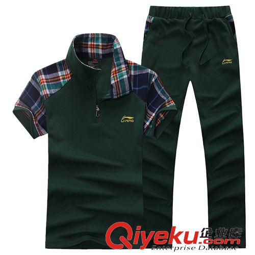 現(xiàn)貨體育運(yùn)動服 男士運(yùn)動休閑服套裝 新款夏裝短袖套裝男裝羽毛球服套裝女A1305F
