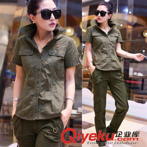 現貨軍服 2015運動軍迷套裝女款軍迷制服上下裝套裝一件代發A6232原始圖片2