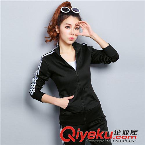 2015 春 NEW 2015春夏新款休閑套裝女韓版衛衣兩件套工作服學生體育運動服校服原始圖片3