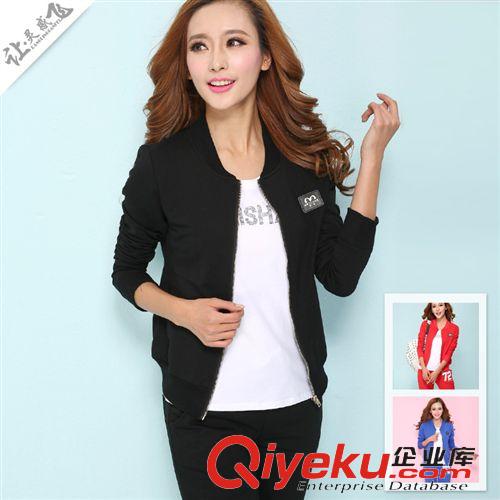 2015 春 NEW 2015春夏休閑套裝女修身衛(wèi)衣棒球服純棉精品學(xué)生體育運動服兩件原始圖片2