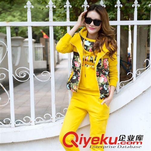 衛(wèi)衣/運動休閑套裝 Leisure suit 2015新款運動休閑套裝女夏季修身短袖印花薄款兩件套學生大碼精品