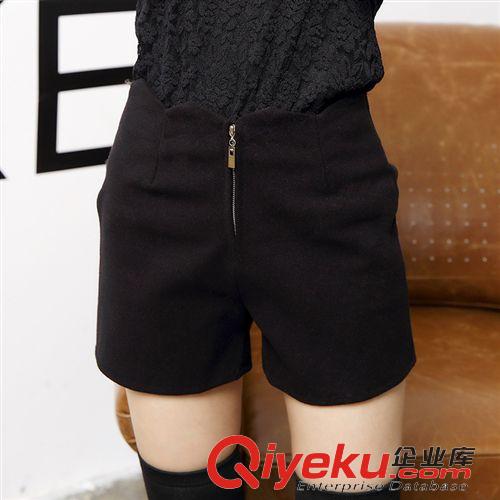 下裝 區(qū) BOTTOM 讓靈感飛2014秋冬新款修身顯瘦通勤OL高腰小短褲gd精品呢絨褲