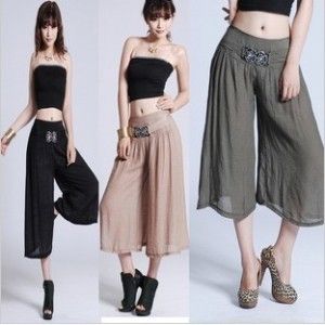 女裝 夏季新款韓版清涼棉麻褲 女款棉麻裙褲女士闊腿褲/七分褲K719