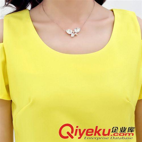 4月份夏裝新品 2015夏季新款女裝短袖T恤衫時(shí)尚兩件套小香風(fēng)名媛短褲套裝原始圖片3