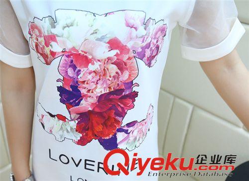 4月休閑套裝 2015東大門夏季新款顯瘦女裝上衣修身中長款圓領(lǐng)打底衫 批發(fā)原始圖片2