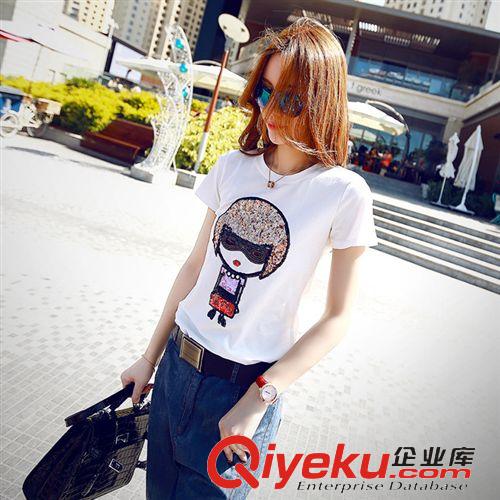 夏季新品大碼女裝T恤 定制款 2015春季新品 出彩天鵝圖案 顯瘦不挑人連衣裙