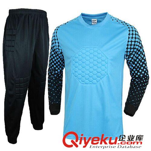 足球服 好品質足球守門員服長袖長褲套裝男帶氣墊門將服龍門服5色入原始圖片3