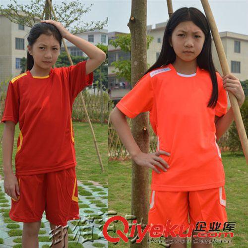 足球服（無標） 批發zp全空白兒童足球服套裝光板中小學生足球衣訓練比賽服可印原始圖片3