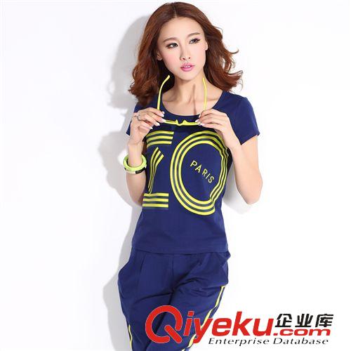2014女款夏季套裝 批發價2015夏季新款短袖7分褲女裝運動服套裝5896原始圖片3