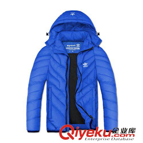 2013男棉衣 2014冬季新款男裝字母圖案線條連衣帽加厚保暖運動棉衣FF89397